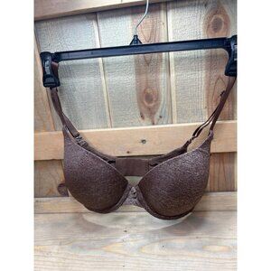Victorias Secret Perfect Shape Bra 34D Brown Nylon Elastane